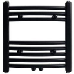 vidaXL Radiador toallero de baño curvo negro 480x480 mm