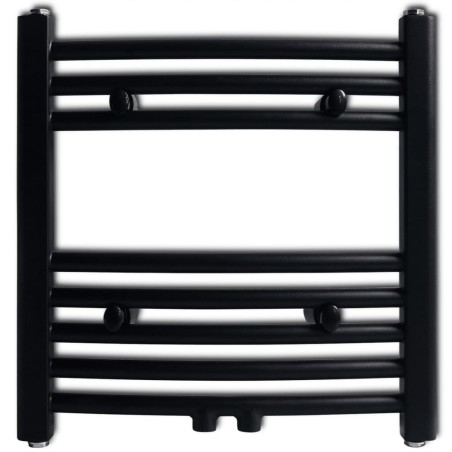 vidaXL Radiador toallero de baño curvo negro 480x480 mm