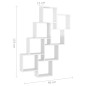 vidaXL Estante cubo pared contrachapado blanco brillante 90x15x119 cm vidaXL Estante cubo pared contrachapado blanco brillante 90x15x119 cm