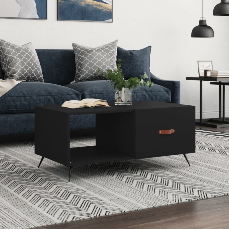 vidaXL Mesa de centro madera contrachapada negro 90x50x40 cm vidaXL Mesa de centro madera contrachapada negro 90x50x40 cm