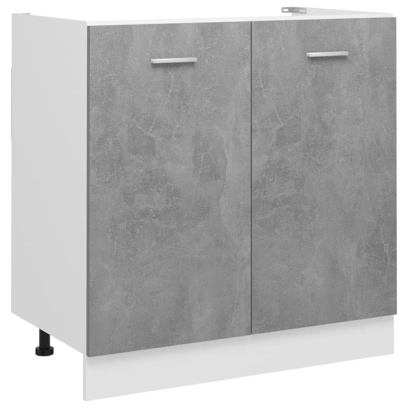 vidaXL Armario debajo fregadero madera contrachapada gris 80x46x81,5cm vidaXL Armario debajo fregadero madera contrachapada gris 80x46x81,5cm