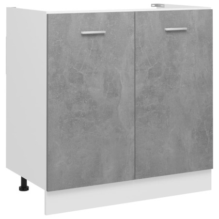 vidaXL Armario debajo fregadero madera contrachapada gris 80x46x81,5cm