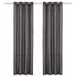 vidaXL Cortinas con anillas de metal 2 uds algodón antracita 140x245cm
