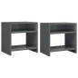 vidaXL Mesitas de noche 2 uds madera contrachapada gris 40x30x40 cm vidaXL Mesitas de noche 2 uds madera contrachapada gris 40x30x40 cm
