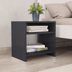 vidaXL Mesitas de noche 2 uds madera contrachapada gris 40x30x40 cm