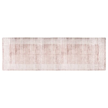 vidaXL Alfombra lavable antideslizante beige 80x300 cm