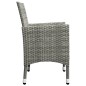 vidaXL Set de bistró jardín 3 pzs ratán sintético vidrio templado gris vidaXL Set de bistró jardín 3 pzs ratán sintético vidrio templado gris
