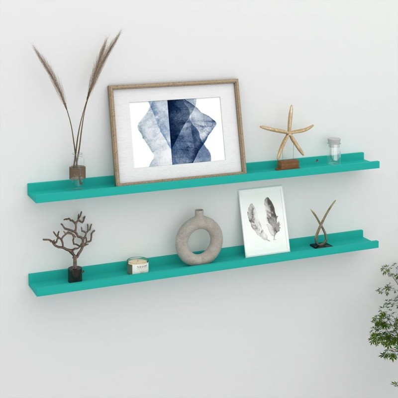 vidaXL Estantes de pared 2 unidades azul 100x9x3 cm vidaXL Estantes de pared 2 unidades azul 100x9x3 cm