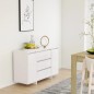 vidaXL Aparador con 3 cajones madera contrachapada blanco 120x41x75 cm
