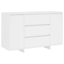 vidaXL Aparador con 3 cajones madera contrachapada blanco 120x41x75 cm