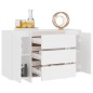 vidaXL Aparador con 3 cajones madera contrachapada blanco 120x41x75 cm