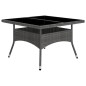 vidaXL Set de comedor de jardín 9 piezas ratán PE y vidrio gris vidaXL Set de comedor de jardín 9 piezas ratán PE y vidrio gris