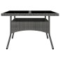 vidaXL Set de comedor de jardín 9 piezas ratán PE y vidrio gris vidaXL Set de comedor de jardín 9 piezas ratán PE y vidrio gris