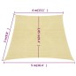 vidaXL Toldo de vela HDPE beige 160 g/m² 4/5x3 m vidaXL Toldo de vela HDPE beige 160 g/m² 4/5x3 m
