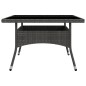 vidaXL Set de comedor de jardín 9 piezas ratán PE y vidrio gris vidaXL Set de comedor de jardín 9 piezas ratán PE y vidrio gris