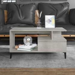 vidaXL Mesa de centro madera contrachapada gris hormigón 90x49x45 cm