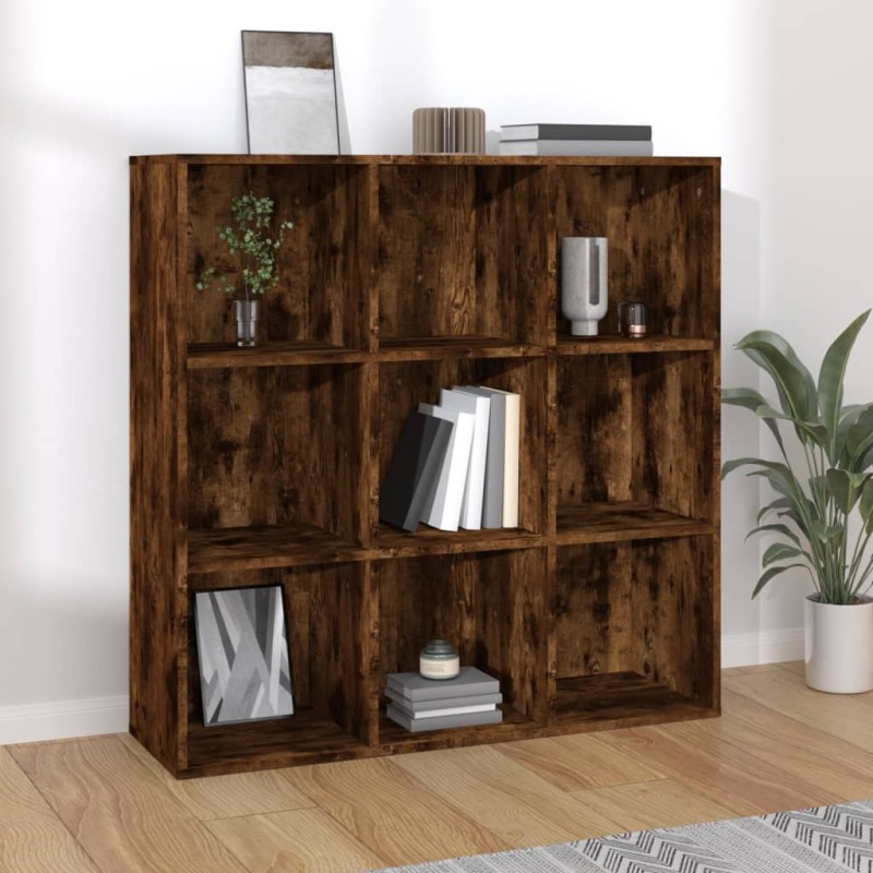 vidaXL Estantería color roble ahumado 98x30x98 cm vidaXL Estantería color roble ahumado 98x30x98 cm