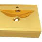 vidaXL Lavabo con rebosadero 60x46x16 cm cerámica dorado vidaXL Lavabo con rebosadero 60x46x16 cm cerámica dorado