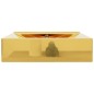 vidaXL Lavabo con rebosadero 60x46x16 cm cerámica dorado vidaXL Lavabo con rebosadero 60x46x16 cm cerámica dorado