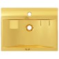 vidaXL Lavabo con rebosadero 60x46x16 cm cerámica dorado vidaXL Lavabo con rebosadero 60x46x16 cm cerámica dorado