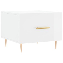vidaXL Mesa de centro madera de ingeniería brillo blanco 50x50x40 cm