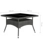 vidaXL Set de comedor de jardín 9 piezas ratán PE y vidrio gris vidaXL Set de comedor de jardín 9 piezas ratán PE y vidrio gris