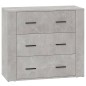 vidaXL Aparador de madera contrachapada gris hormigón 80x33x70 cm vidaXL Aparador de madera contrachapada gris hormigón 80x33x70 cm