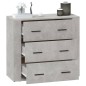 vidaXL Aparador de madera contrachapada gris hormigón 80x33x70 cm vidaXL Aparador de madera contrachapada gris hormigón 80x33x70 cm