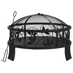 vidaXL Brasero con atizador acero XXL 50 cm