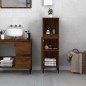 vidaXL Armario de baño madera contrachapada marrón roble 30x30x100 cm vidaXL Armario de baño madera contrachapada marrón roble 30x30x100 cm