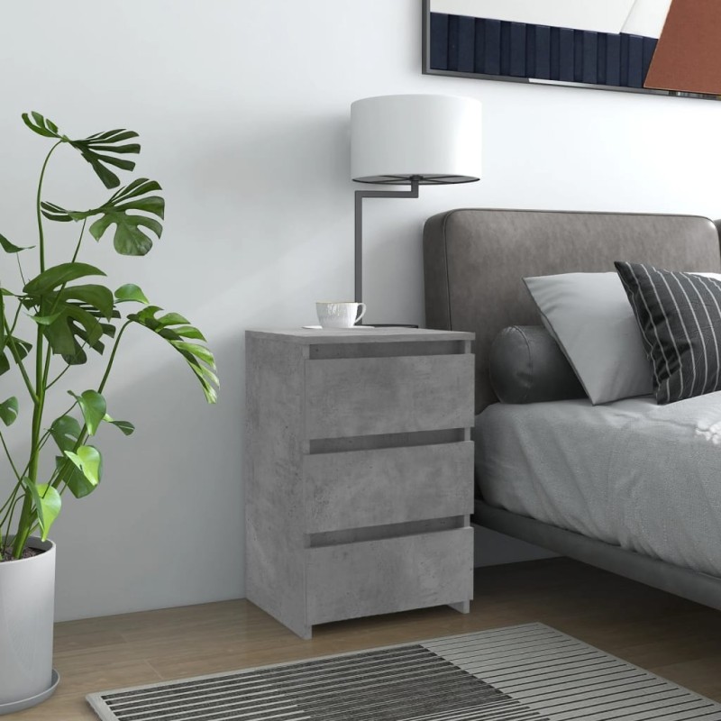 vidaXL Mesita de noche madera contrachapada gris hormigón 40x35x62,5cm vidaXL Mesita de noche madera contrachapada gris hormigón 40x35x62,5cm