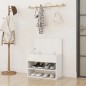 vidaXL Banco zapatero de madera de ingeniería blanco 60x30x45 cm vidaXL Banco zapatero de madera de ingeniería blanco 60x30x45 cm