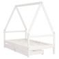 vidaXL Estructura cama infantil y cajones madera pino blanco 80x160 cm