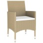 vidaXL Set de comedor de jardín 5 pzas ratán sintético vidrio beige vidaXL Set de comedor de jardín 5 pzas ratán sintético vidrio beige