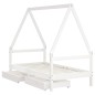 vidaXL Estructura cama infantil y cajones madera pino blanco 80x160 cm
