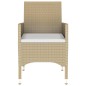 vidaXL Set de comedor de jardín 5 pzas ratán sintético vidrio beige vidaXL Set de comedor de jardín 5 pzas ratán sintético vidrio beige
