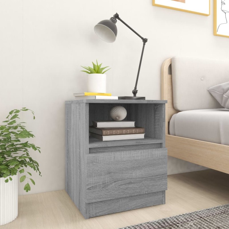 vidaXL Mesitas noche 2 uds madera ingeniería gris Sonoma 40x40x50 cm vidaXL Mesitas noche 2 uds madera ingeniería gris Sonoma 40x40x50 cm