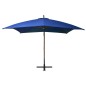 vidaXL Sombrilla colgante con palo madera de abeto azul celeste 3x3 m