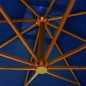 vidaXL Sombrilla colgante con palo madera de abeto azul celeste 3x3 m