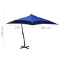 vidaXL Sombrilla colgante con palo madera de abeto azul celeste 3x3 m