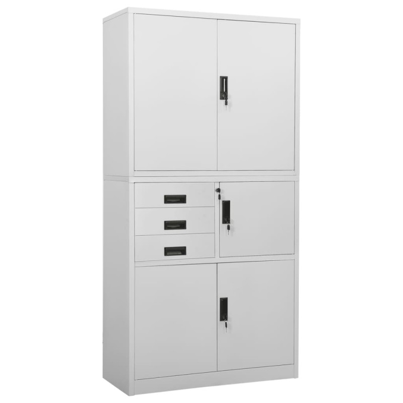 vidaXL Armario de oficina de acero gris claro 90x40x180 cm vidaXL Armario de oficina de acero gris claro 90x40x180 cm