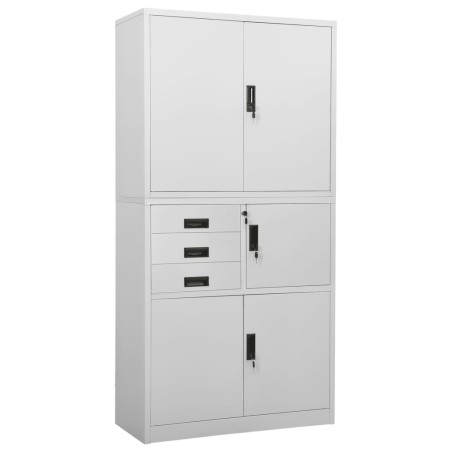 vidaXL Armario de oficina de acero gris claro 90x40x180 cm