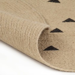 vidaXL Alfombra de yute tejida a mano estampado de triángulos 150 cm