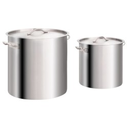 vidaXL Juego de ollas 2 piezas de acero inoxidable 98/50 L
