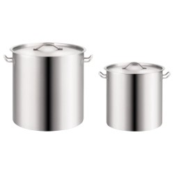 vidaXL Juego de ollas 2 piezas de acero inoxidable 98/50 L