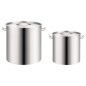 vidaXL Juego de ollas 2 piezas de acero inoxidable 98/50 L