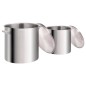 vidaXL Juego de ollas 2 piezas de acero inoxidable 98/50 L