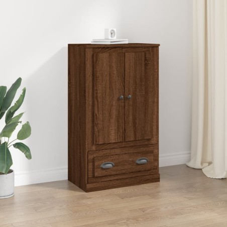 vidaXL Aparador de madera contrachapada marrón roble 60x35,5x103,5 cm