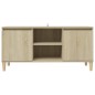vidaXL Mueble de TV patas madera maciza roble Sonoma 103,5x35x50 cm vidaXL Mueble de TV patas madera maciza roble Sonoma 103,5x35x50 cm