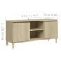 vidaXL Mueble de TV patas madera maciza roble Sonoma 103,5x35x50 cm vidaXL Mueble de TV patas madera maciza roble Sonoma 103,5x35x50 cm